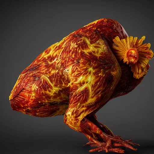 Image similar to fractal chicken, 4k, 8k, octane render