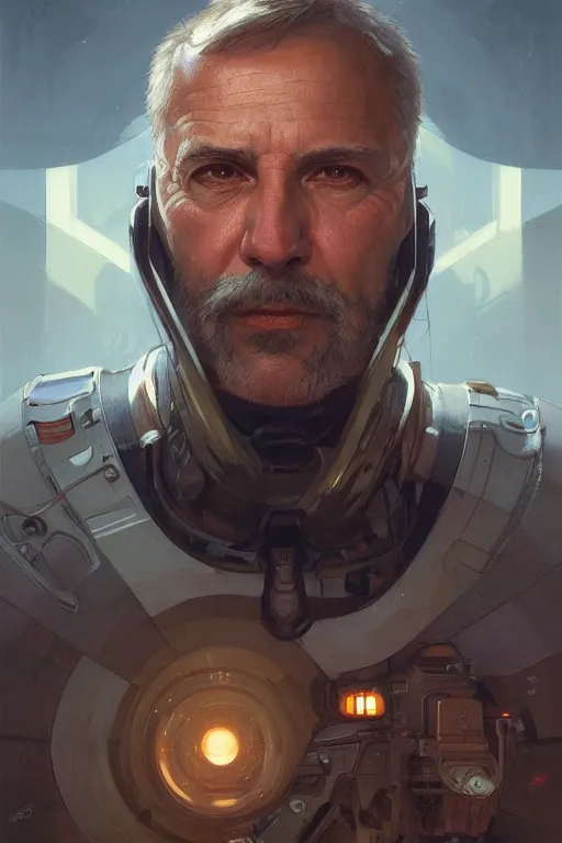 Prompt: a middle aged man as a ballistic shell, realistic painting, symmetrical, highly detailed, digital painting, artstation, concept art, smooth, sharp focus, illustration, cinematic lighting, art by artgerm and greg rutkowski and alphonse mucha