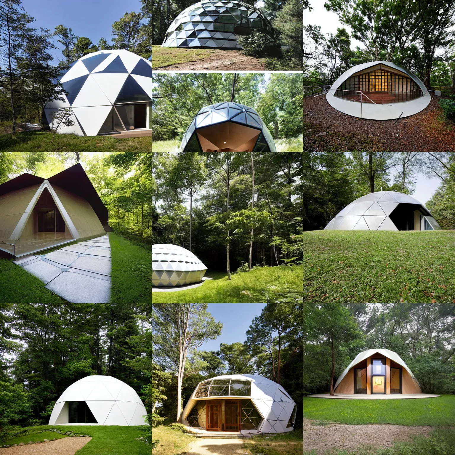 Image similar to geodesic house integrated with the ground by architect studio buckminster fuller shoji sadao