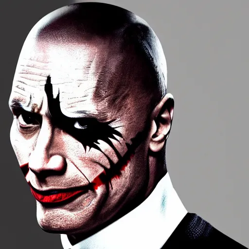 Prompt: Dwayne Johnson as Joker