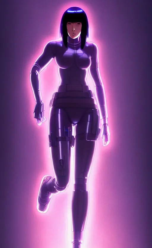 Image similar to a fullbody portrait of motoko kusanagi ghost in the shell, finely detailed features : : gits sac twenty forty five netflix : : by ilya kuvshinov, rossdraws, artgerm, sola digital arts, production ig, volumetric lighting, anti aliasing, raytracing : :