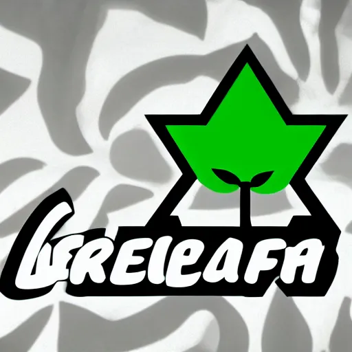 Image similar to app logo of green leaf, polygon, back background