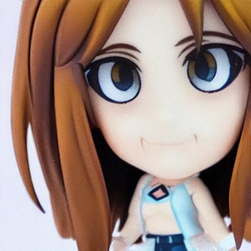 Prompt: high quality portrait flat matte painting of Emma Watson in the style of nendoroid and One Piece Nami , flat anime style, thick painting, medium close-up