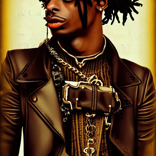 Image similar to playboi carti in steampunk style digital art 4 k the detailed super realistic