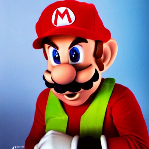 Image similar to uhd candid photo of hyperdetailed donald trump dressed as mario. correct face, cinematic lighting, photo by annie leibowitz, and steve mccurry.