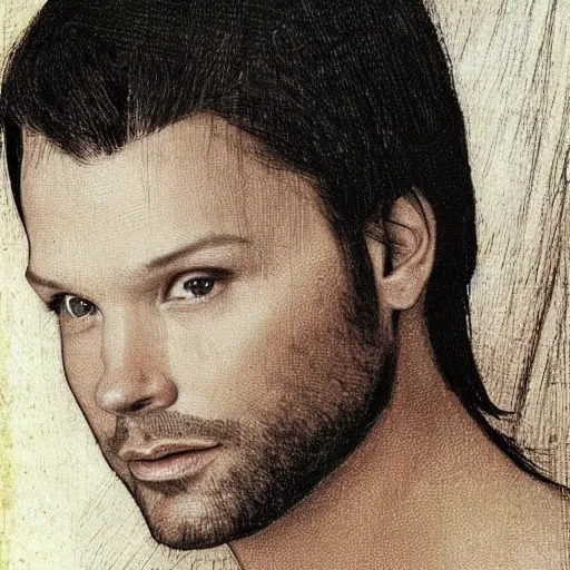 Image similar to ricky martin drawn by leonardo da vinci