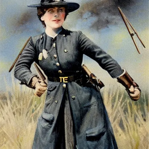 Image similar to ww 1 action heroine by alfred stevens