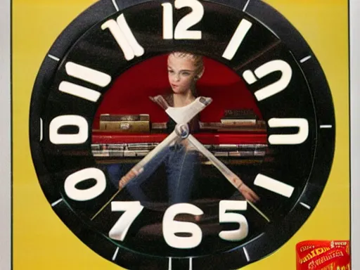 Prompt: an Arby’s commercial for a clock