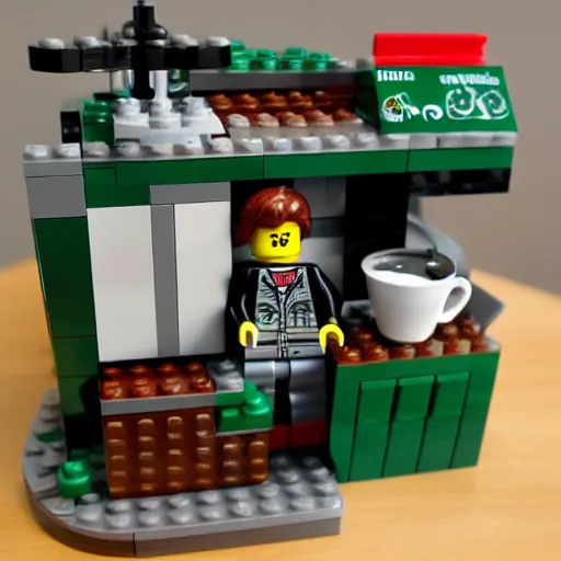 Image similar to Starbucks barista Lego set