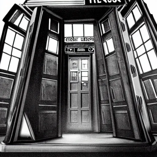 Prompt: The Tardis from Dr.Who crashing in the DeLorean from back to the future in a time tunnel 8k hyperdetailed surrealism