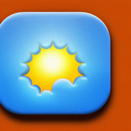 Image similar to favicon for weather app, 3 d render, widely used, icon, sunny, sun, detailed