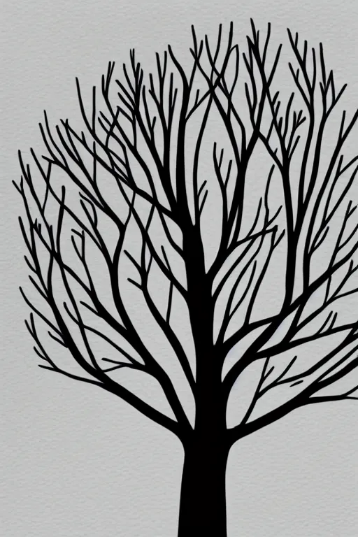 Prompt: minimalist watercolor art of a tree, illustration, vector art