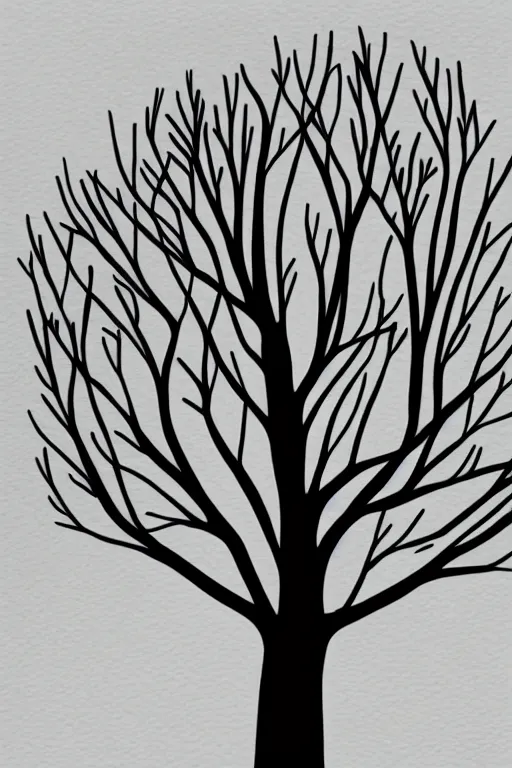 Image similar to minimalist watercolor art of a tree, illustration, vector art