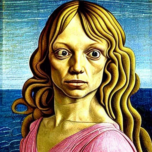 Prompt: brittney spears as gollum, elegant portrait by sandro botticelli, detailed, symmetrical, intricate