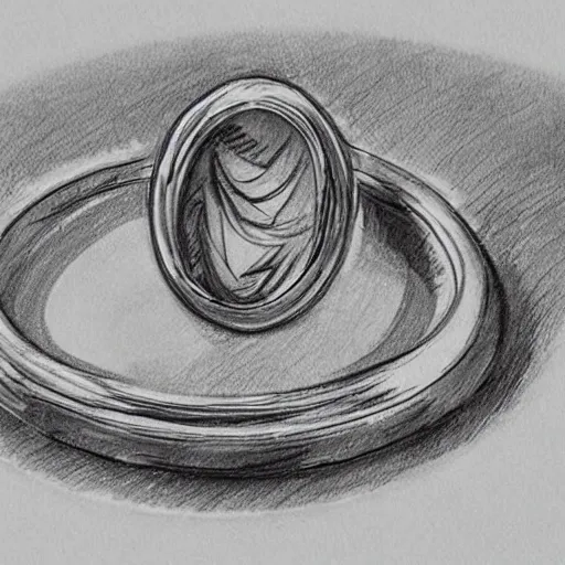 Image similar to artisan sketching of a ring with a cameo ornament, technical, full page, highly detailed, 8 k