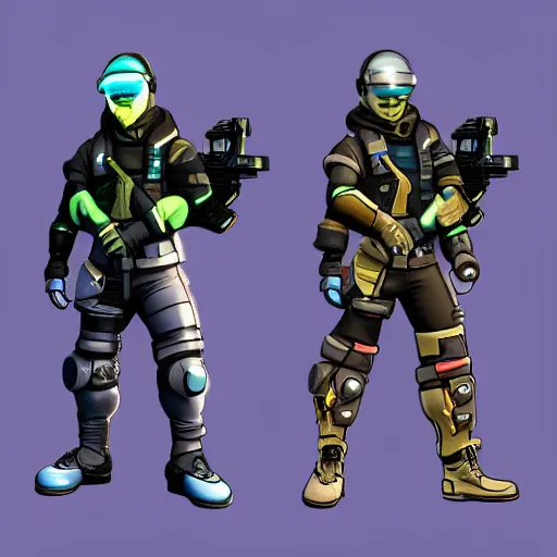 Image similar to cyberpunk mercenary fortnite character