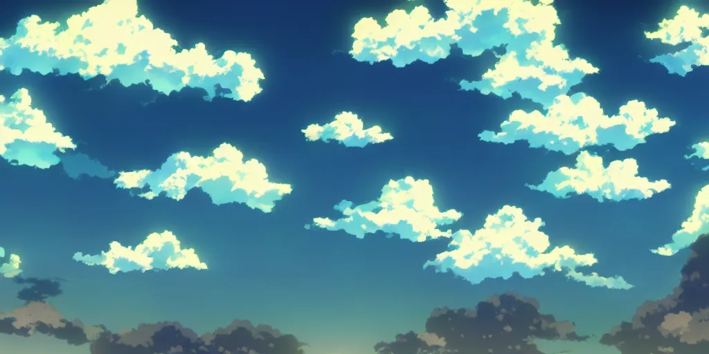 Image similar to A background for an anime-themed social media profile sky bright clouds bloom effect from Skyrim blender studio ghibli clouds