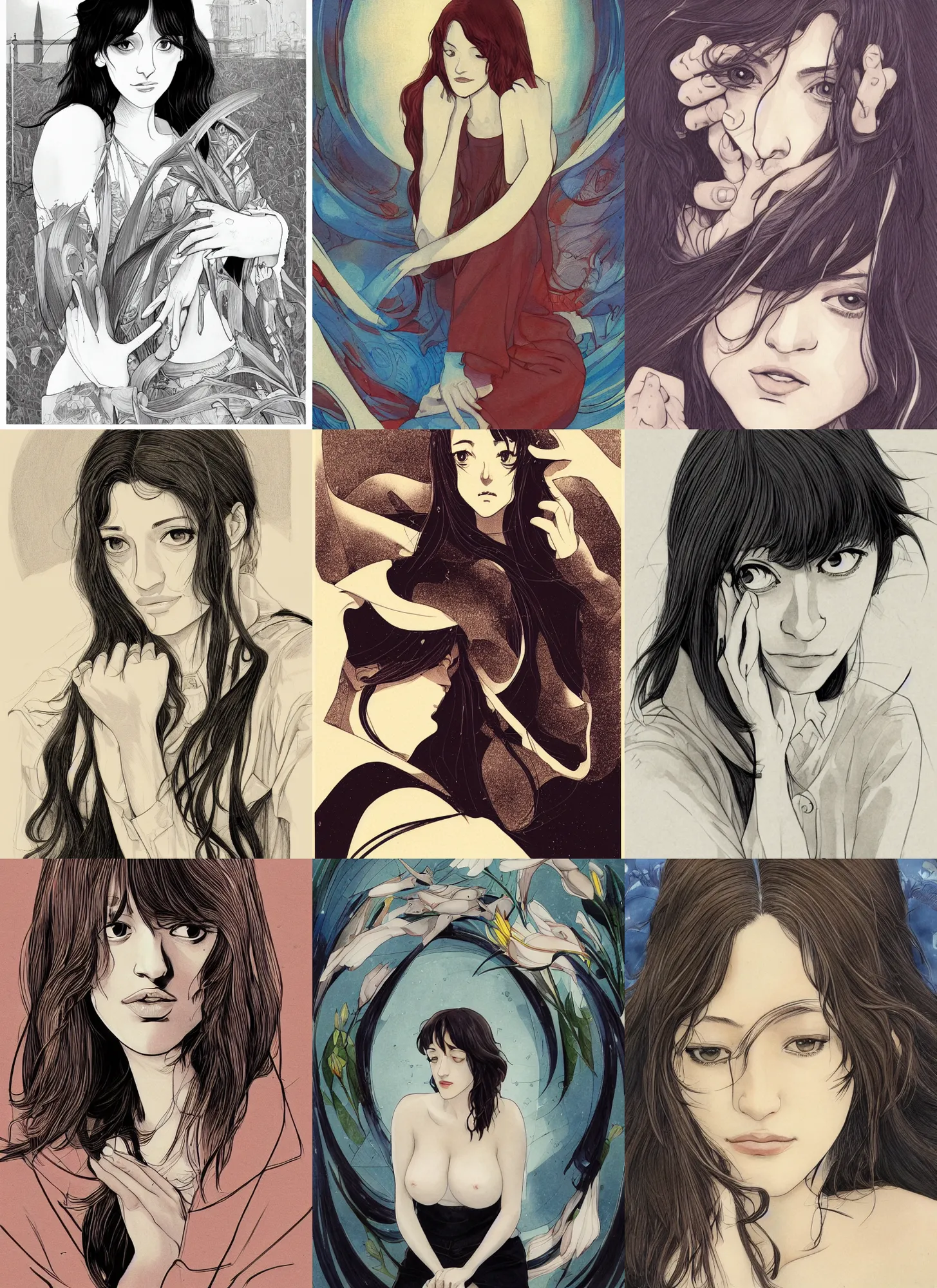 Prompt: un dia de paz! kat dennings, arte koto no ha no niwa, makoto shinkai, moebius, milo manara, hugo pratt, french comic art, semi - realistic anime, portrait, beautiful face, symmetrical face, trending on pixiv, detailed, clean lines, sharp lines, crisp lines, award winning illustration, masterpiece, 4 k