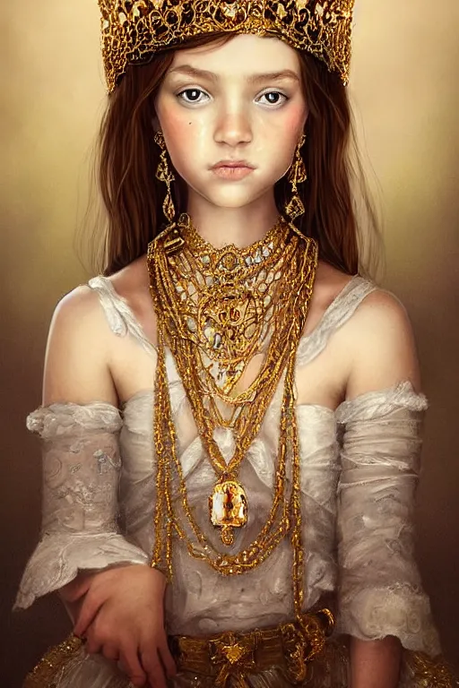 Image similar to beautiful very detailed portrait of a young princess with lots of jewelry in the face, full body, in the background there is a minimalistic palace, digital art , dramatic cinematic lighting rendered by octane, 8k, detailed, intricate, clean and textures, trending on artstation, treanding on deviantart, trending on cgsociety, pinterest, by Lauren Brevner