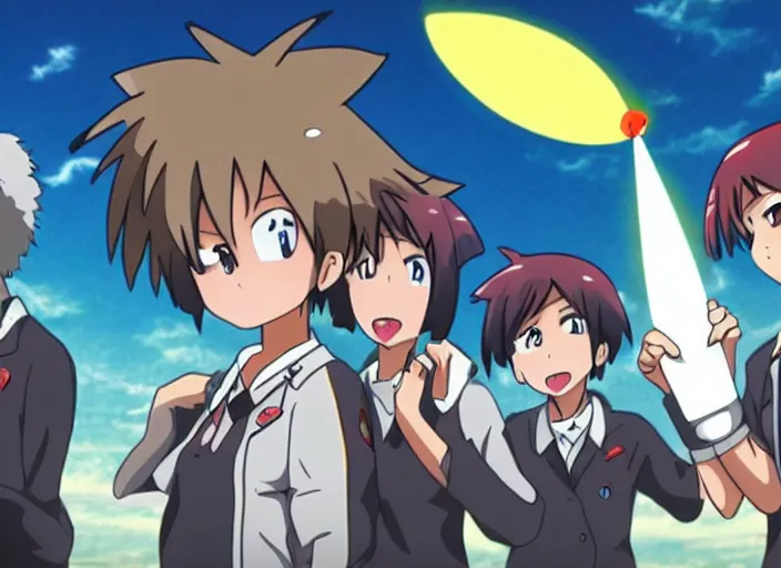 Image similar to rocket launch in anime series