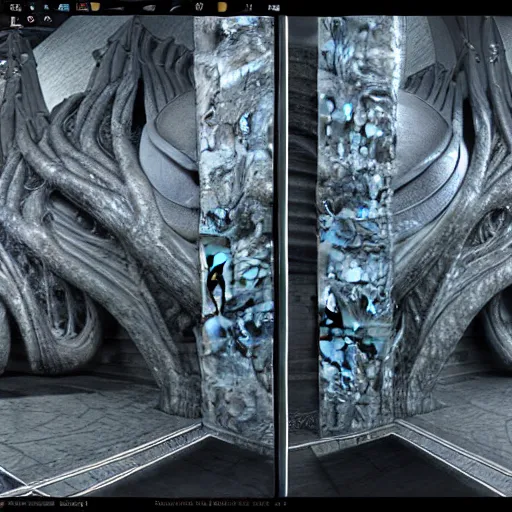 Image similar to HYPER REALISTIC VFX SIMULATION of one of H.R GIGER'S works