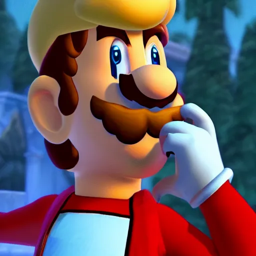 Prompt: mario as a priest, epic, flowing robes