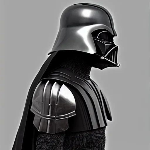 Image similar to medieval darth vader armor, 4 k photograph, medieval armor, realistic, intricate, highly detailed
