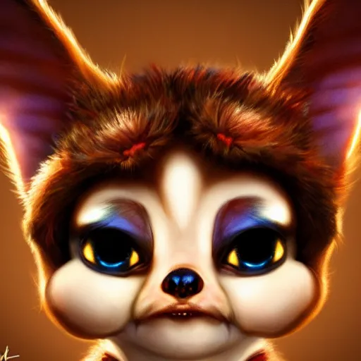 Prompt: cute gizmo the mogwai from gremlins movie, award winning creature portrait photography, extremely detailed, artstation, 8 k, sensual lighting, incredible art, wlop, artgerm