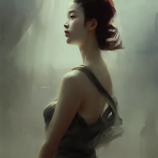 Image similar to lee jin - eun by greg rutkowski, rule of thirds, seductive look, beautiful