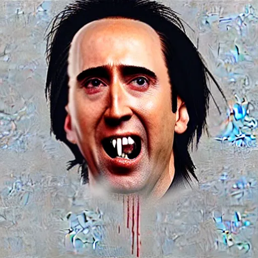 Prompt: the most horrifying picture of nic cage