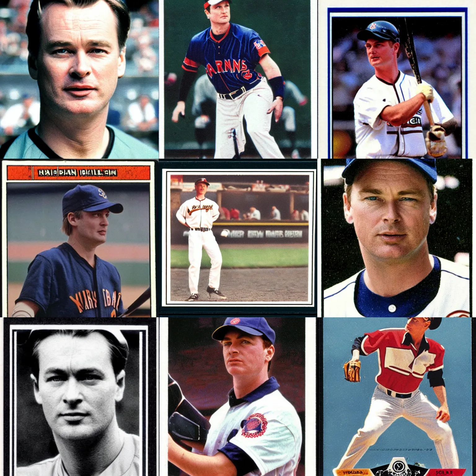 Prompt: a baseball card of christopher nolan