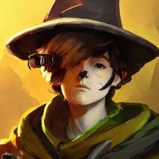 Image similar to snufkin as overwatch character, digital illustration portrait design, by android jones and greg rutkowski, retrowave color scheme, detailed, cinematic lighting, wide angle action dynamic portrait