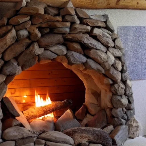 Prompt: cozy hobbit hole natural lighting fireplace wooden furniture rustic