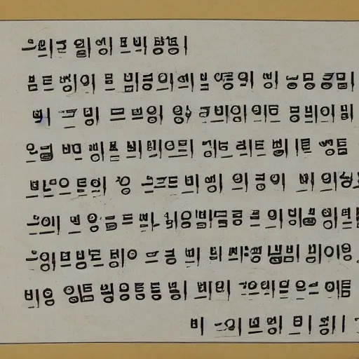 Image similar to poem written in cursive hangul