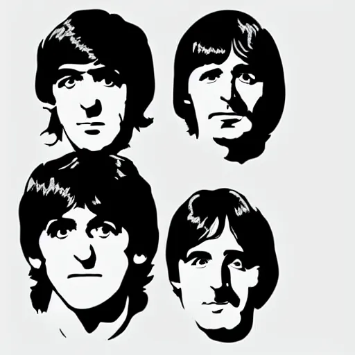 Image similar to vector graphics of the beatles