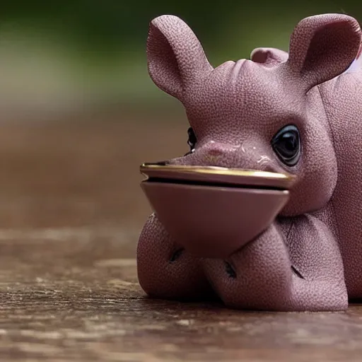 Image similar to teacup hippopotamus in a handbag