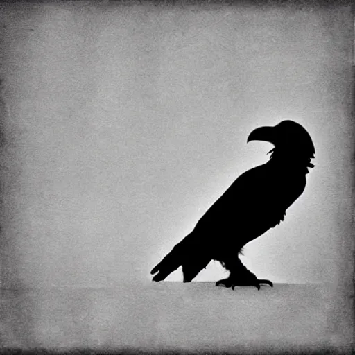 Prompt: monolithic art of a raven