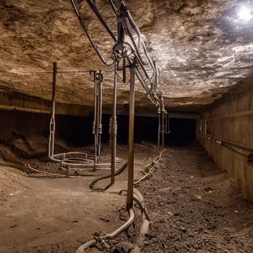 Image similar to underground mine with rusty pipes