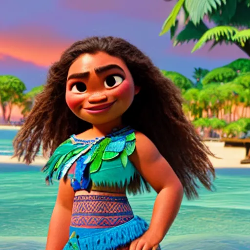 Prompt: moana in new york city, pixar, 8 k