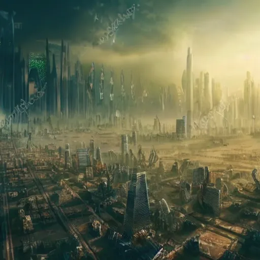 Prompt: futuristic city of dead humans, 4k, ultra realistic