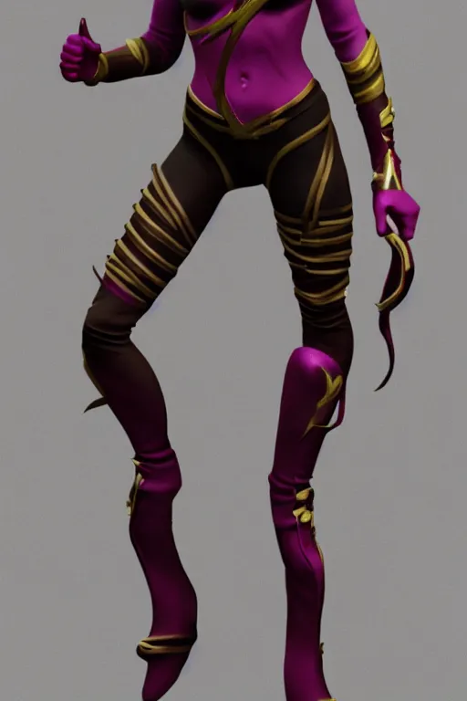 Image similar to mileena from mortal kombat 3 d render