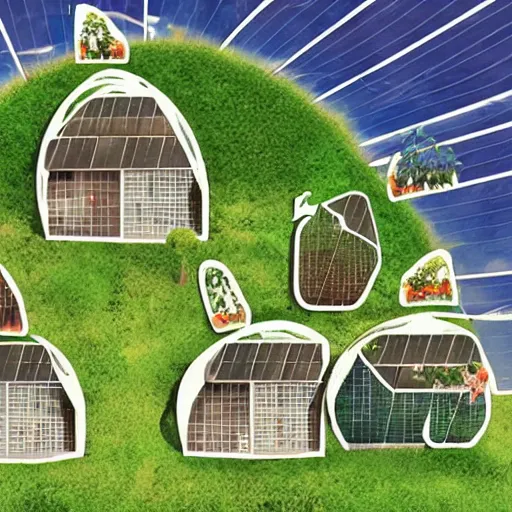 Image similar to eco - village solarpunk style