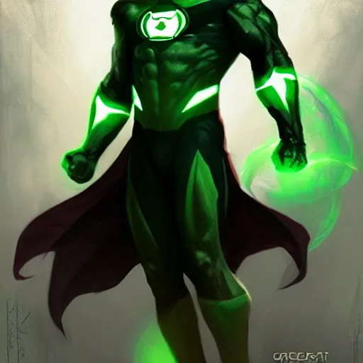 Image similar to portrait of Idris Ekba as green lantern, DC art, art by greg rutkowski, matte painting, trending on artstation