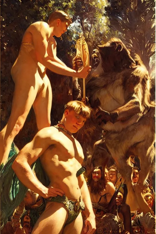 Image similar to the chronicles of narnia, painting by gaston bussiere, craig mullins, j. c. leyendecker, tom of finland