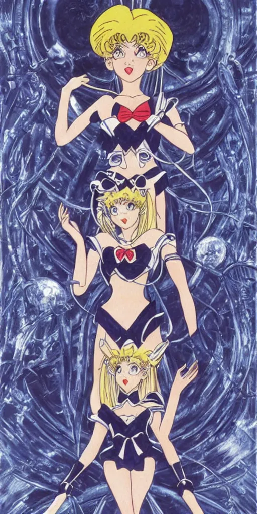 Image similar to Sailor Moon by H. R. Giger