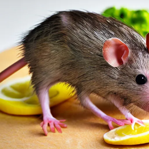 Prompt: photorealistic battered rat, professional food photography