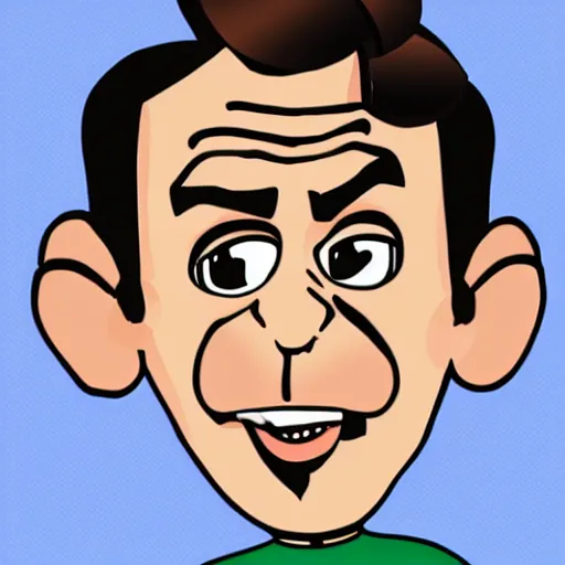 Image similar to detailed cartoon portrait of nathan fielder tickling his feet