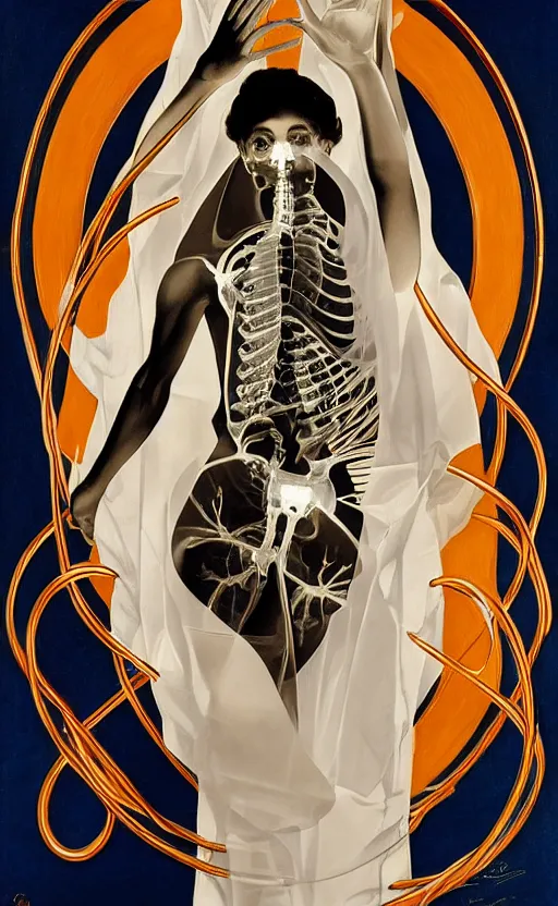 Image similar to xray showing the soul, j.c. leyendecker, Valentina Remenar, 8K HD, upscaled