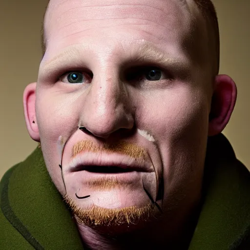 Image similar to studio photo of corey taylor without eyebrows, studio portrait