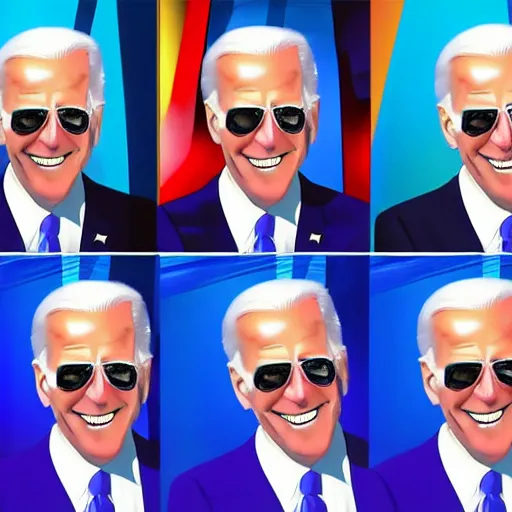 Image similar to joe biden animorphs into sonic the hedgehog